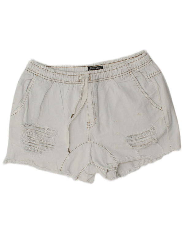 Billabong Short en jean vieilli W30 pour femme en coton blanc moyen