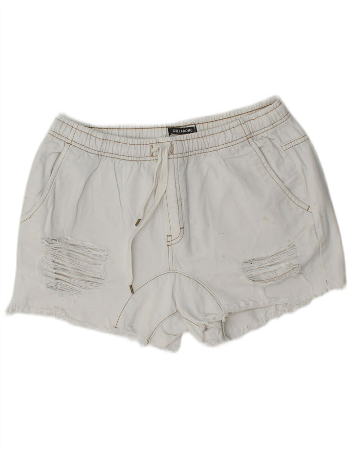 Billabong Short en jean vieilli W30 pour femme en coton blanc moyen