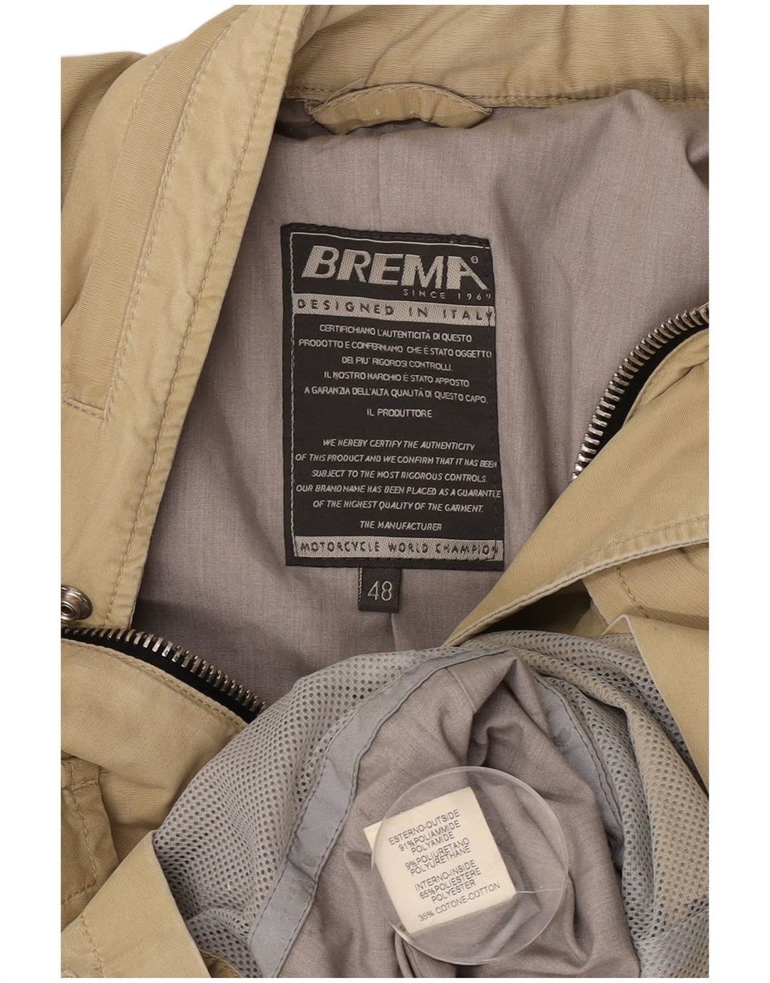 Brema Veste Utility IT 48 Beige Moyen Polyamide Homme