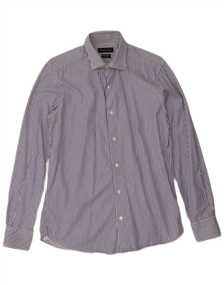 Massimo Dutti Chemise Homme Taille 15 1/2 39 Rayure Bleu Moyen