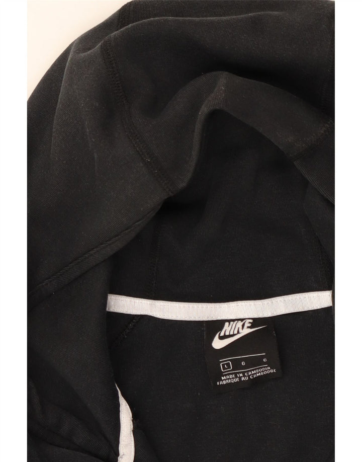 NIKE Pull à capuche zippé pour femme UK 16 Grand coton noir