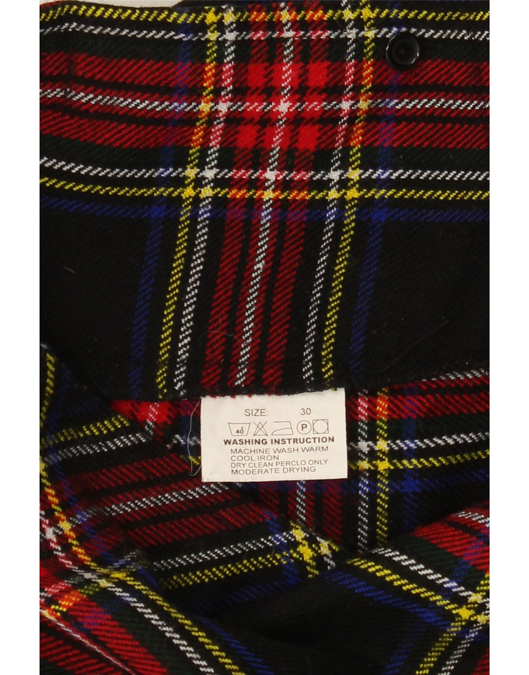 vintage Femmes Mini Wrap Jupe W30 Moyen Marine Bleu Plaid Acrylique