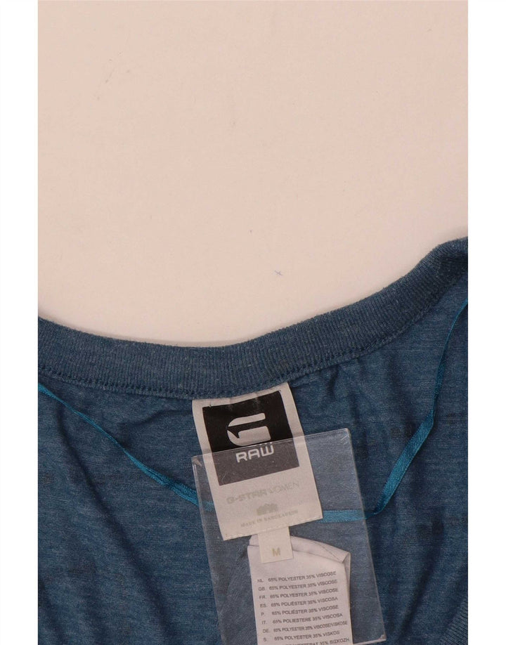 G-Star T-shirt graphique pour femme UK 12 Bleu moyen Polyester