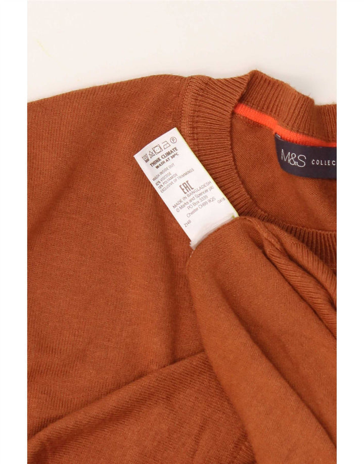 Marks & Spencer Pull à col rond pour femme UK 12 Marron moyen