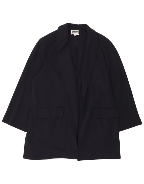 Luisa Spagnoli Veste blazer ouverte surdimensionnée pour femme UK 14 Bleu marine moyen