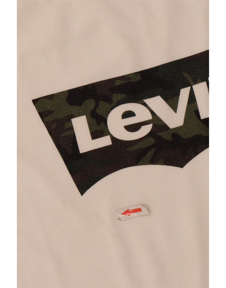 Levi's T-Shirt Graphique Top 2XL Homme Blanc Coton