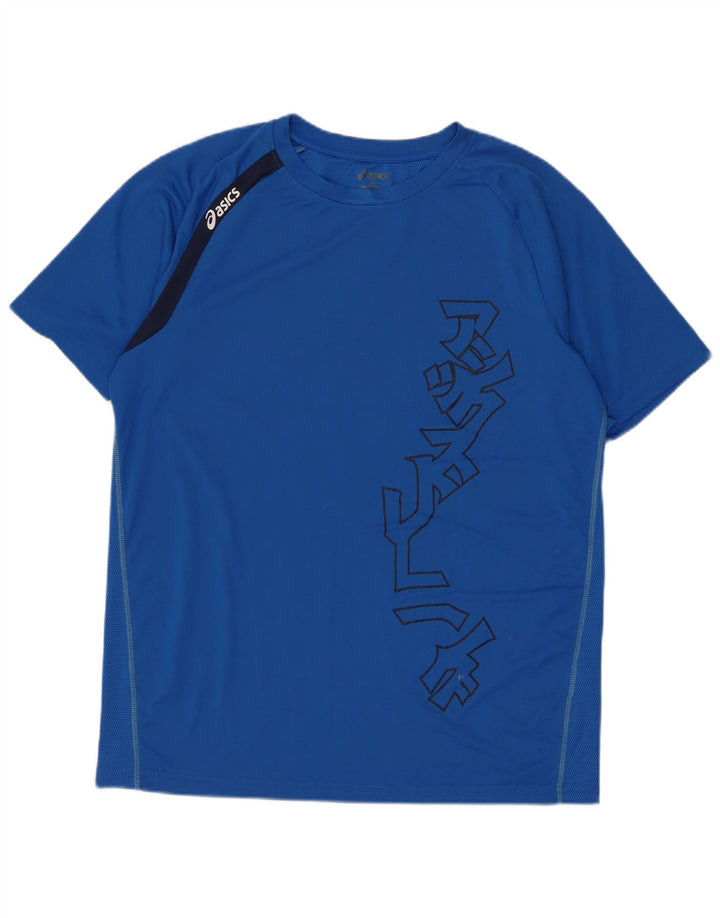 Asics T-Shirt Graphique Homme Bleu Moyen Polyester
