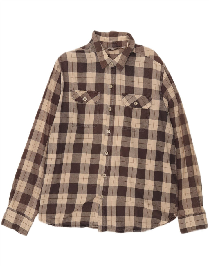 Mountain Warehouse Chemise en flanelle pour homme 2XL en coton à carreaux marron