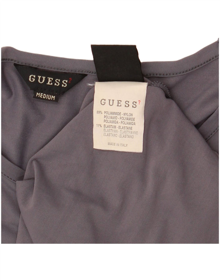 Guess Robe T-Shirt Graphique à Manches 3/4 pour Femme UK 12 Gris Moyen Polyamide