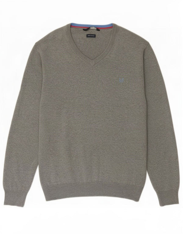 J. Crew Pull col V pour homme 2XL Gris Coton