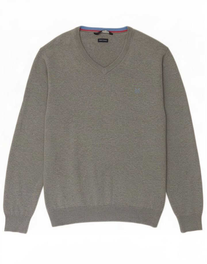 J. Crew Pull col V pour homme 2XL Gris Coton