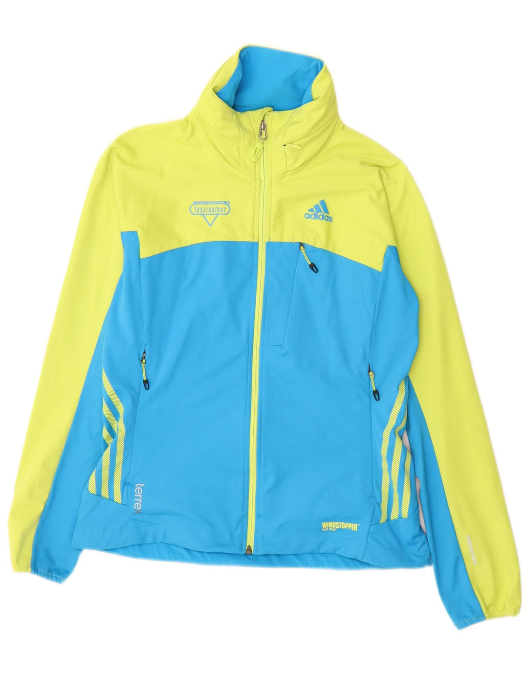 Adidas Femmes Terrex Survêtement Top Veste UK 10 Petit Vert Colorblock