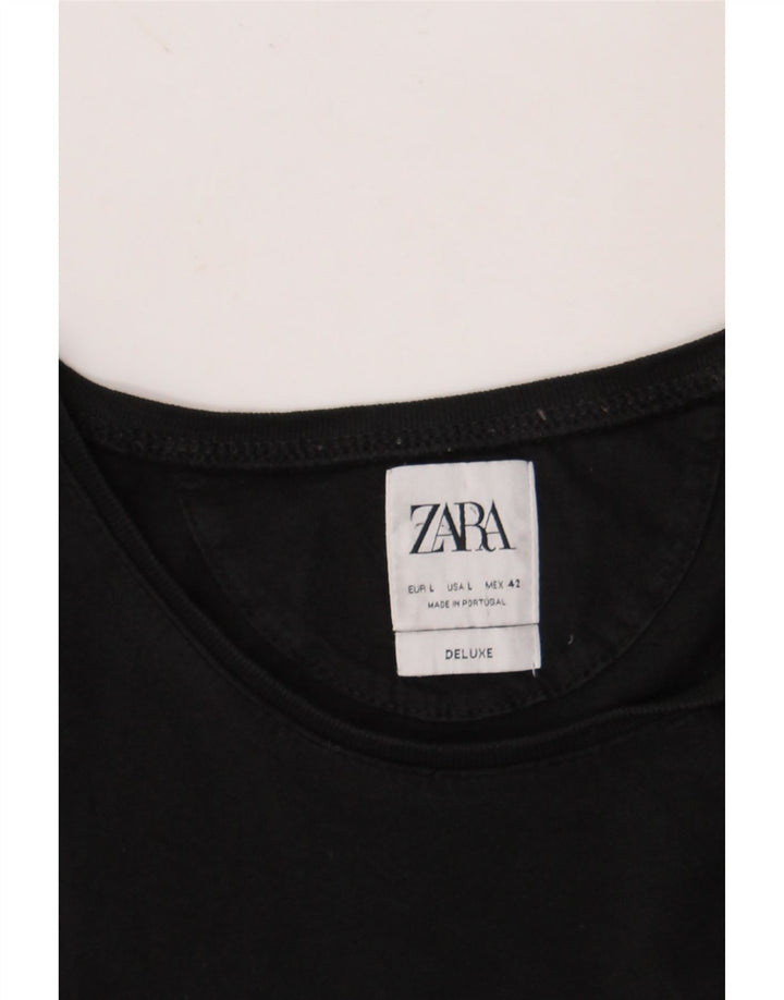 ZARA T-Shirt Homme Haut Large Noir