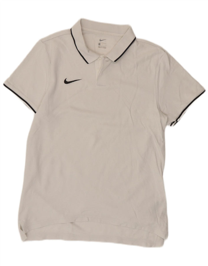 NIKE Mens Polo Shirt Large White Cotton