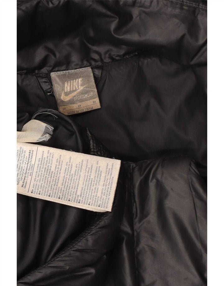 Nike Gilet rembourré à capuche pour femme UK 14 Medium Noir Nylon