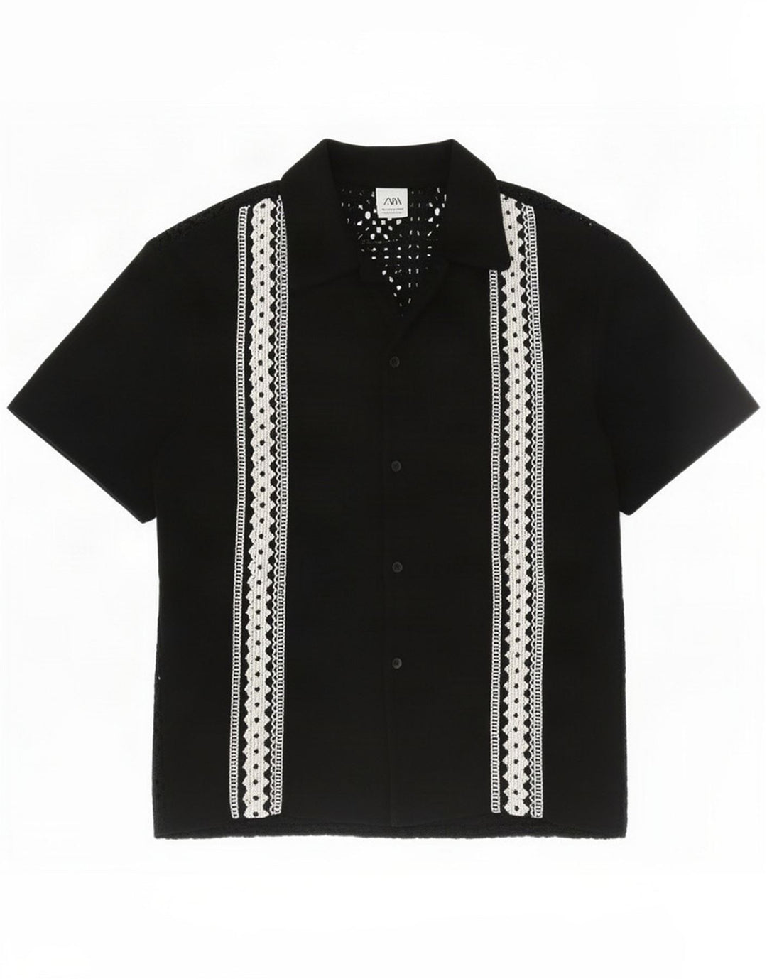 Zara Chemise À Manches Courtes Homme Petit Noir Géométrique