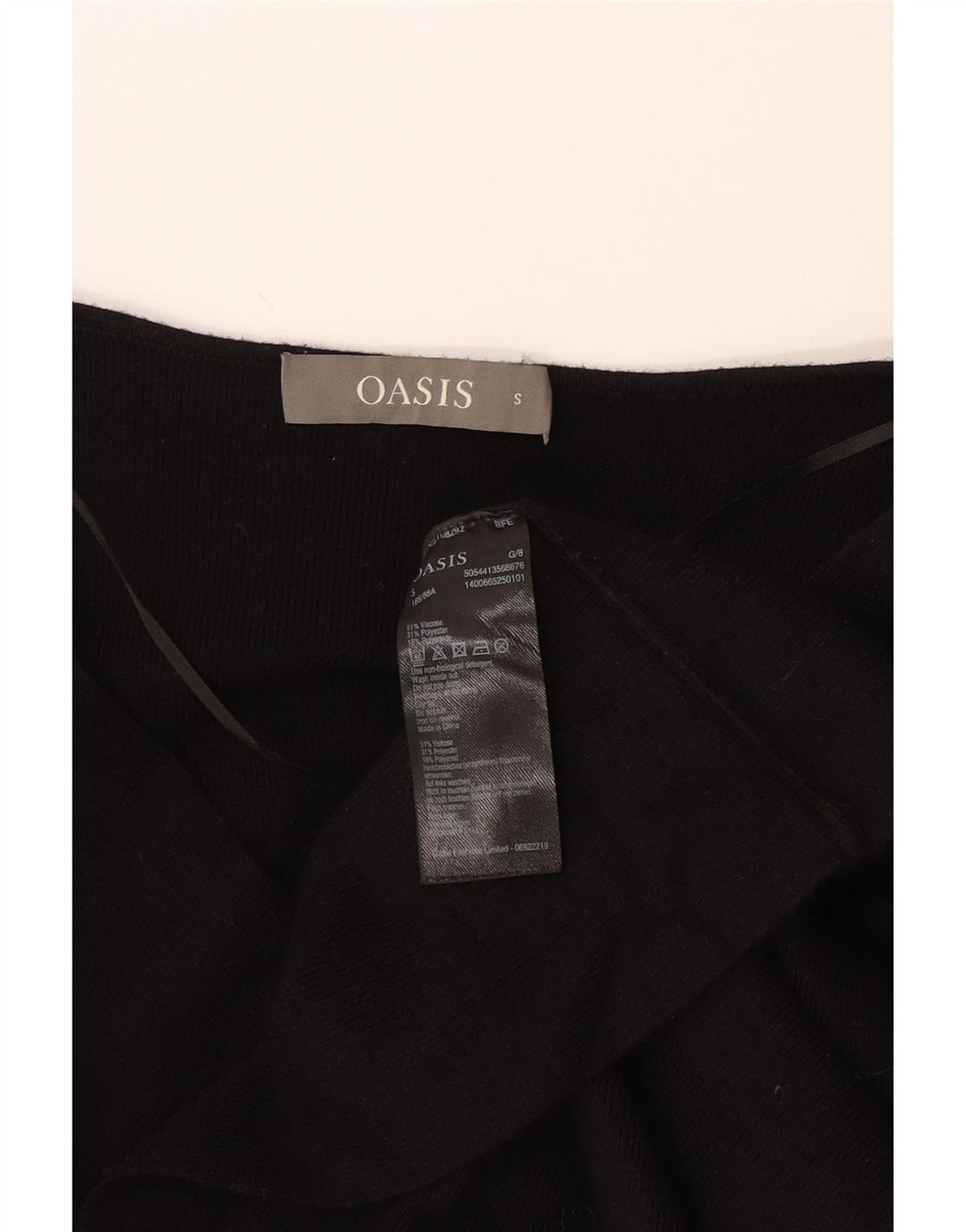 Oasis Robe Pull Femme UK 10 Petite Viscose Noire