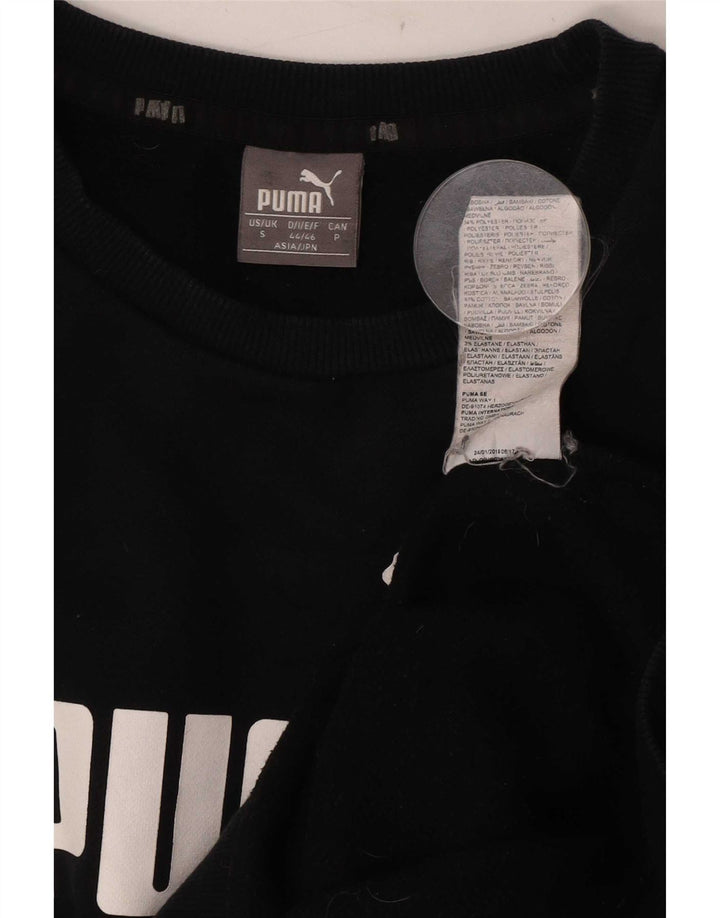 Puma Sweat-shirt graphique pour homme en coton noir Taille S