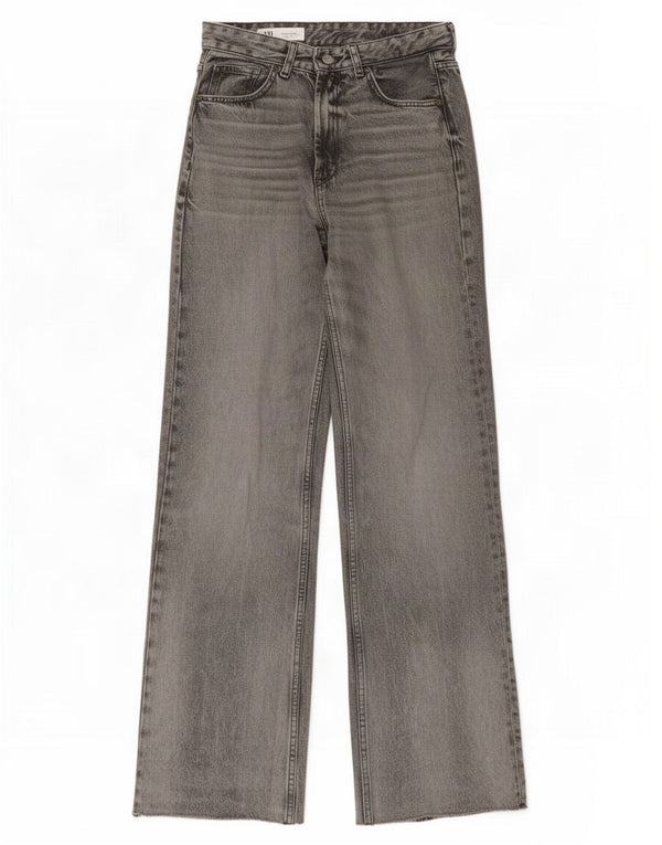 Zara Jean taille haute jambe large pour femme EU 38 Small W28 L34 Gris