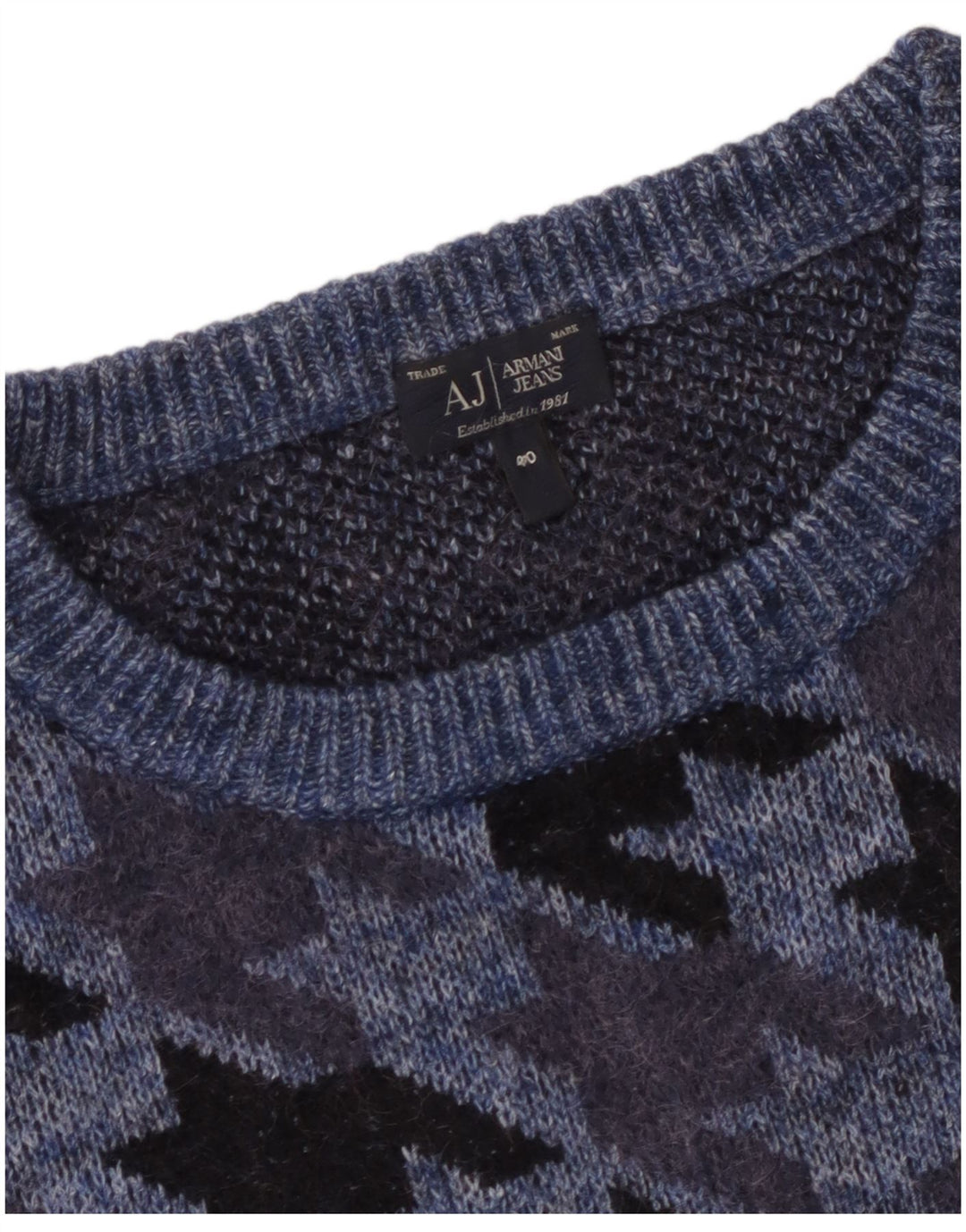 Armani Jeans Pull col bateau pour femme EU 40 Bleu marine moyen