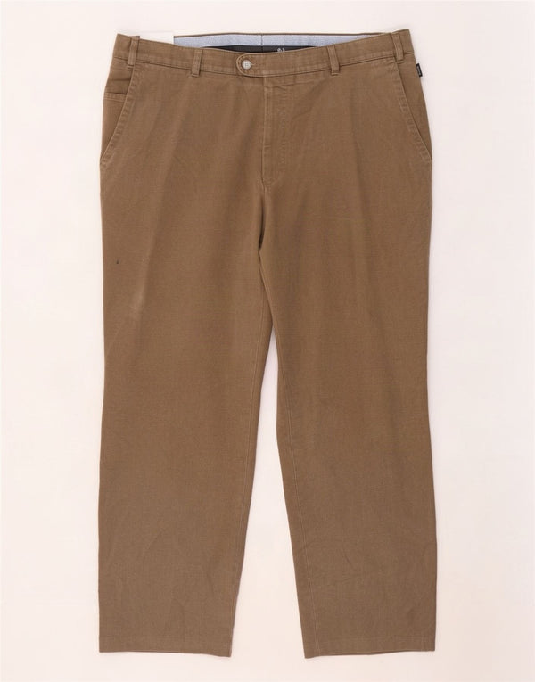 Bugatti Pantalon de costume droit pour homme IT 56 3XL W46 L29 Beige Coton