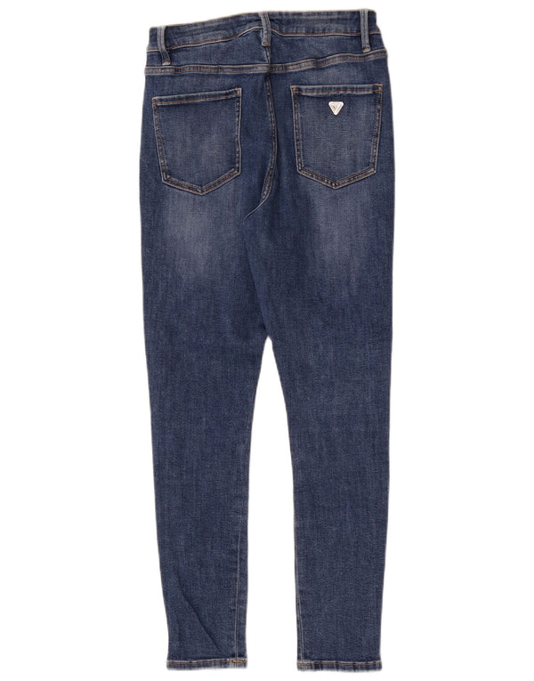 Guess Womens High Waist Skinny Jeans W28 L27 Blue Cotton
