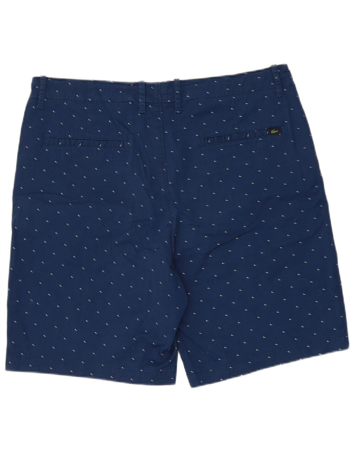 Lacoste Short Chino Homme Taille 46 Large W36 Bleu Marine Coton Tacheté