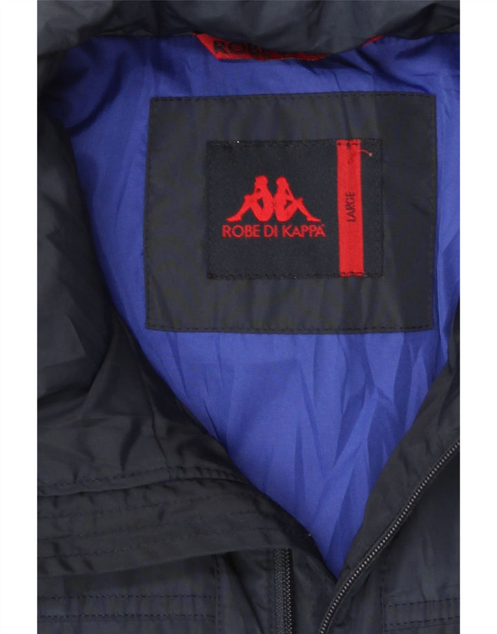 Kappa Veste matelassée pour homme UK 40 Large Bleu marine Polyester