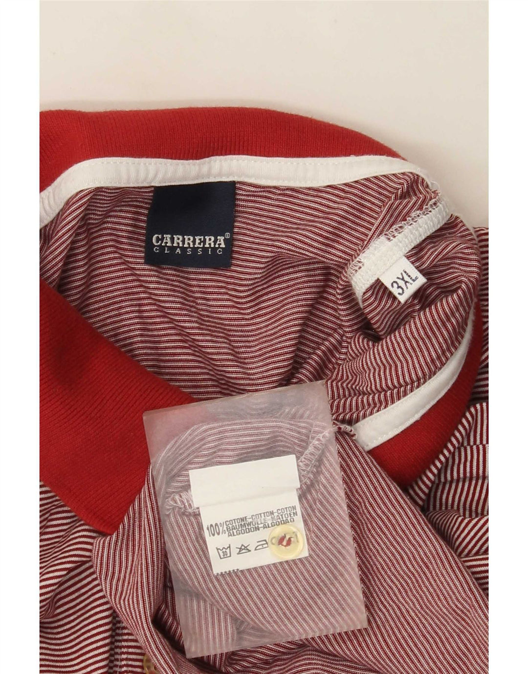 Carrera Polo Homme 3XL Rouge Rayé Coton