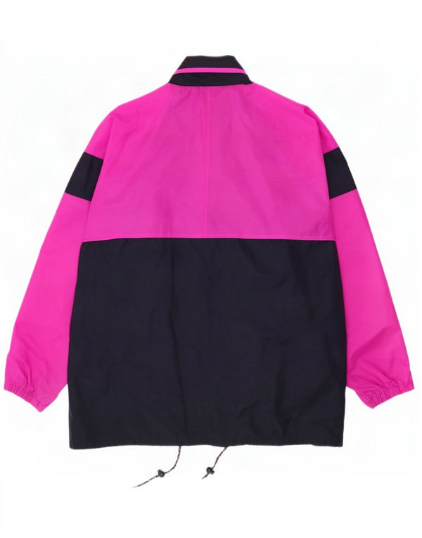 veste de pluie à capuche vintage pour hommes UK 42 XL Pink Colourblock Polyamide