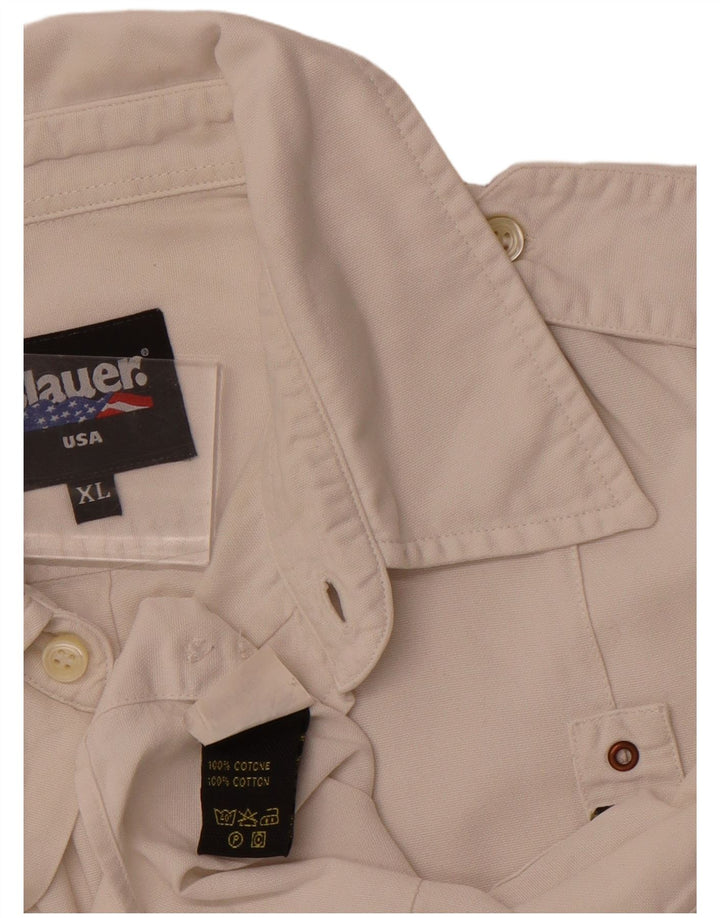 BLAUER Chemise Militaire Homme XL Blanc Coton