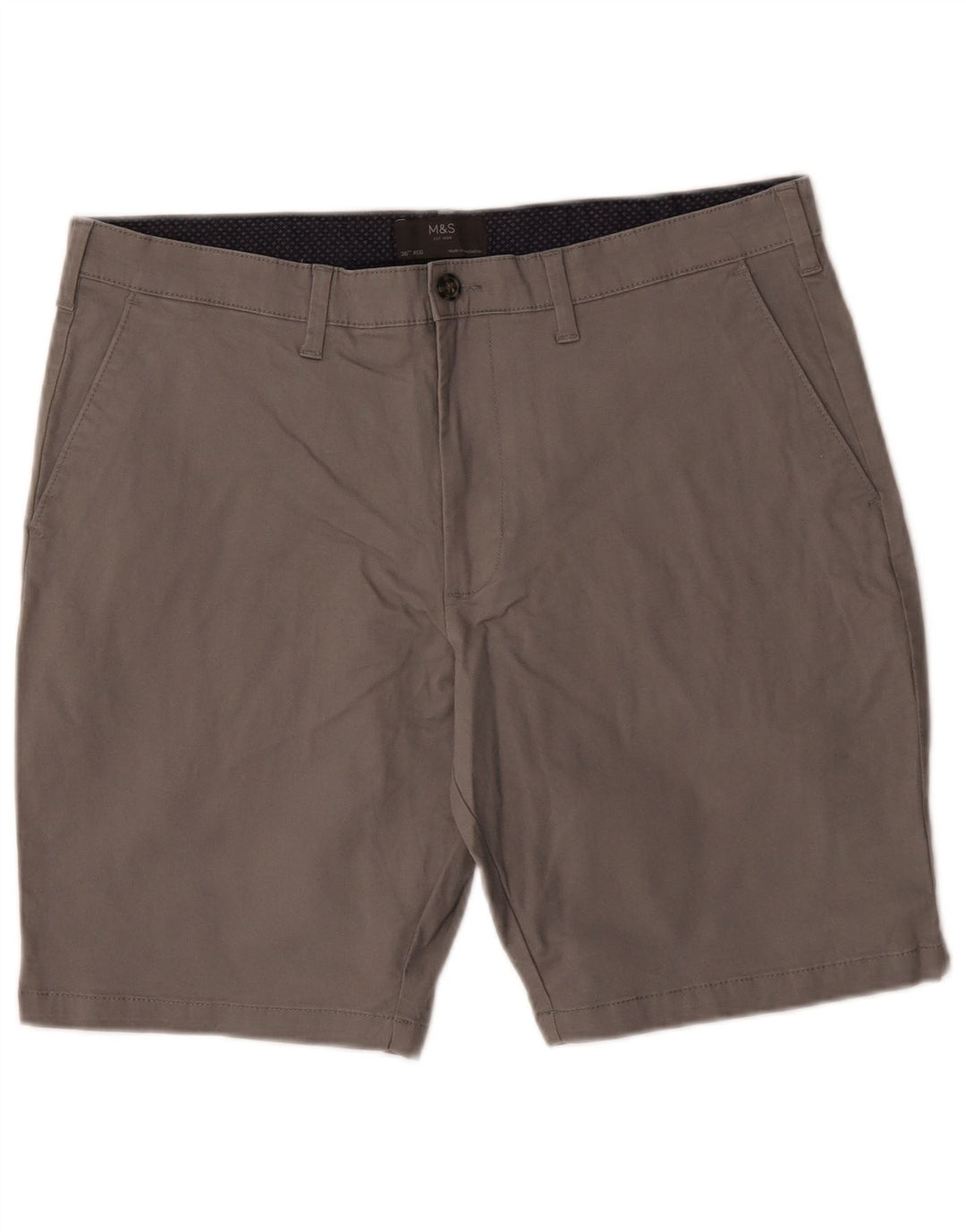 Marks & Spencer Short Chino Homme W36 Grand Gris Coton