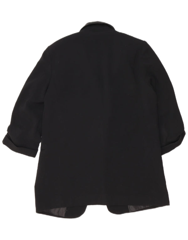 Zara Veste blazer ouverte à manches 3/4 pour femme UK 14 Noir moyen