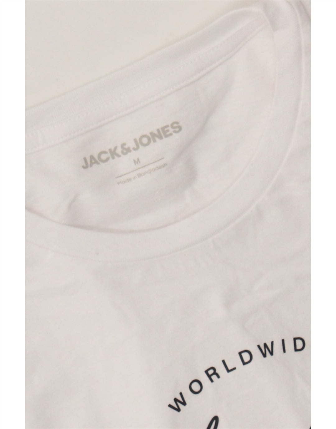 JACK & JONES Mens Graphic T-Shirt Top Medium White Cotton Vintage Jack & Jones and Second-Hand Jack & Jones from Messina Hembry 