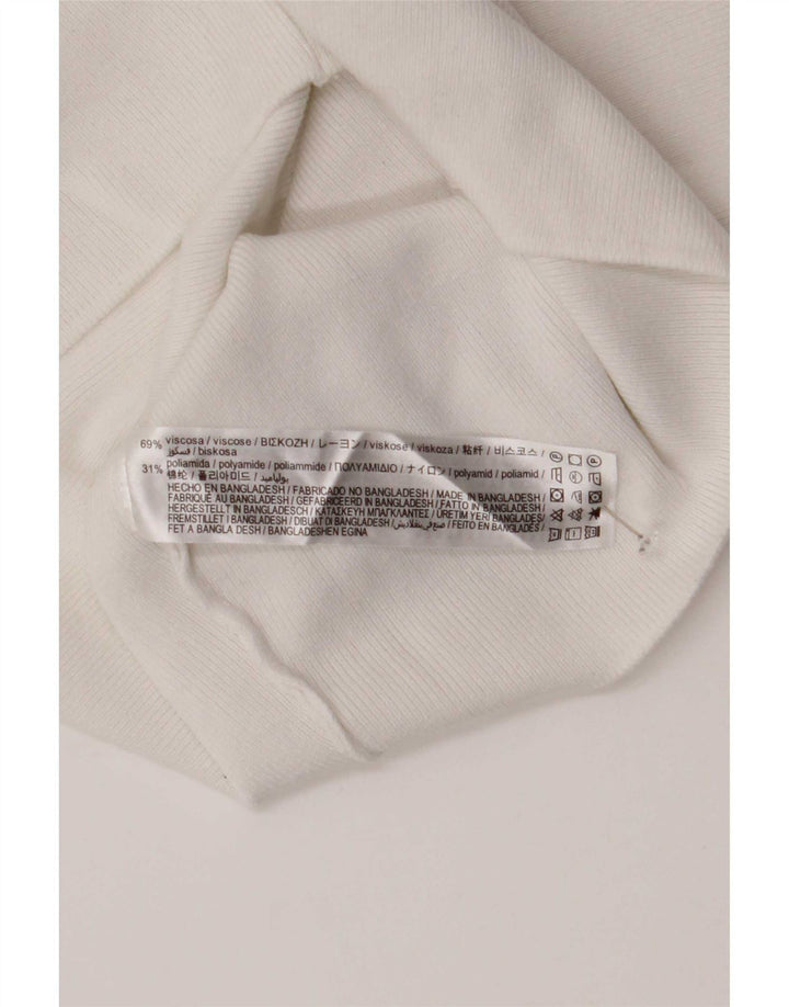 Zara Womens Crop Vest Top UK 8 Petit Viscose Blanche