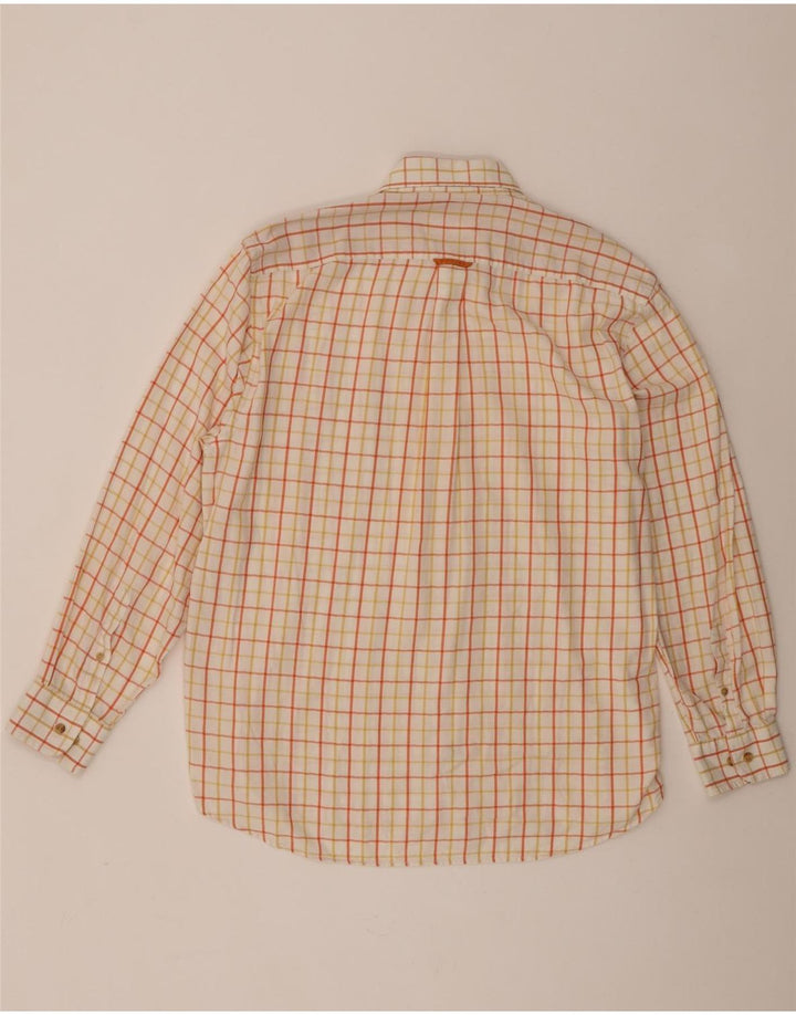 Barbour Chemise Homme XL Orange Check Coton
