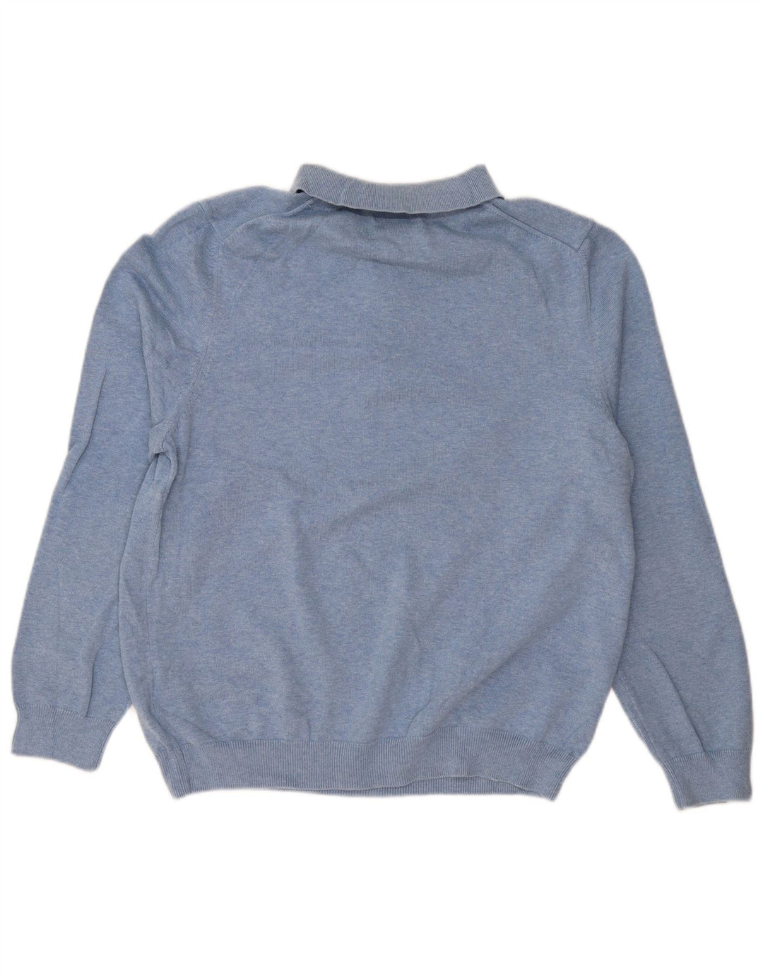 EDDIE BAUER Pull Col Polo Homme Bleu Moyen Coton