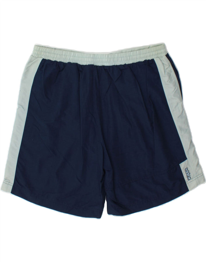 KAPPA Mens Sport Shorts XL Navy Blue Colourblock Polyamide Vintage Kappa and Second-Hand Kappa from Messina Hembry 
