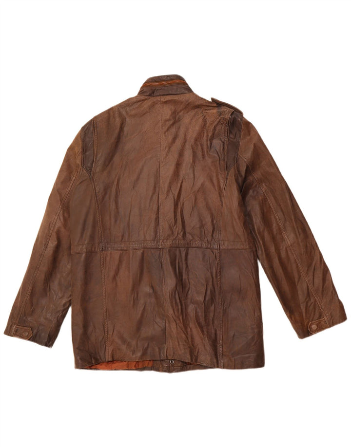 veste en cuir militaire vintage pour hommes UK 38 Cuir brun moyen