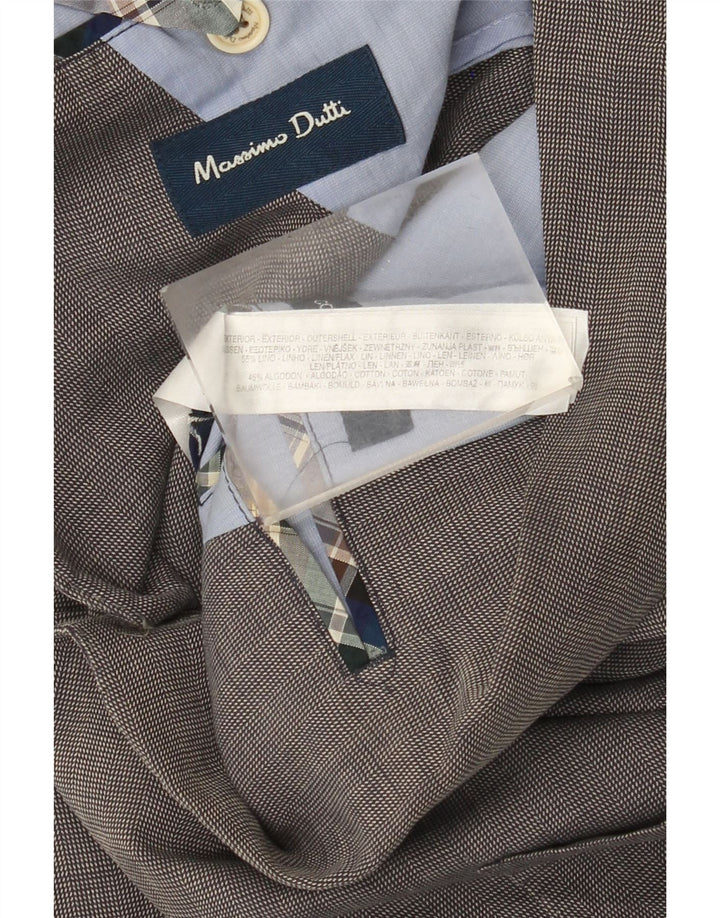 MASSIMO DUTTI Veste Blazer 2 Boutons Homme UK 38 Gris Moyen Coton