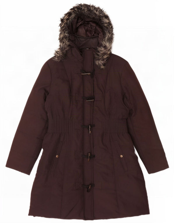 M&Co Manteau matelassé à capuche pour femme UK 18 XL Marron Polyester