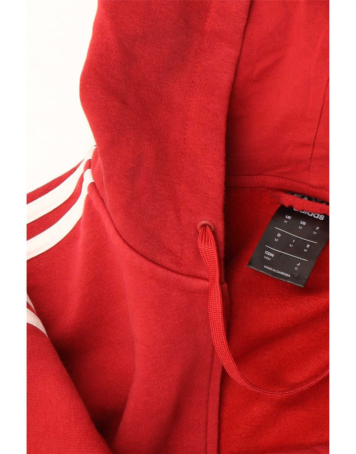Adidas Pull à capuche zippé pour homme en coton rouge moyen