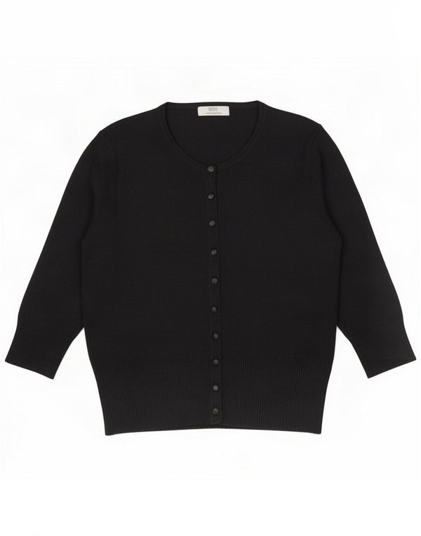 Marks & Spencer Pull cardigan à manches 3/4 pour femme UK 14 Noir moyen