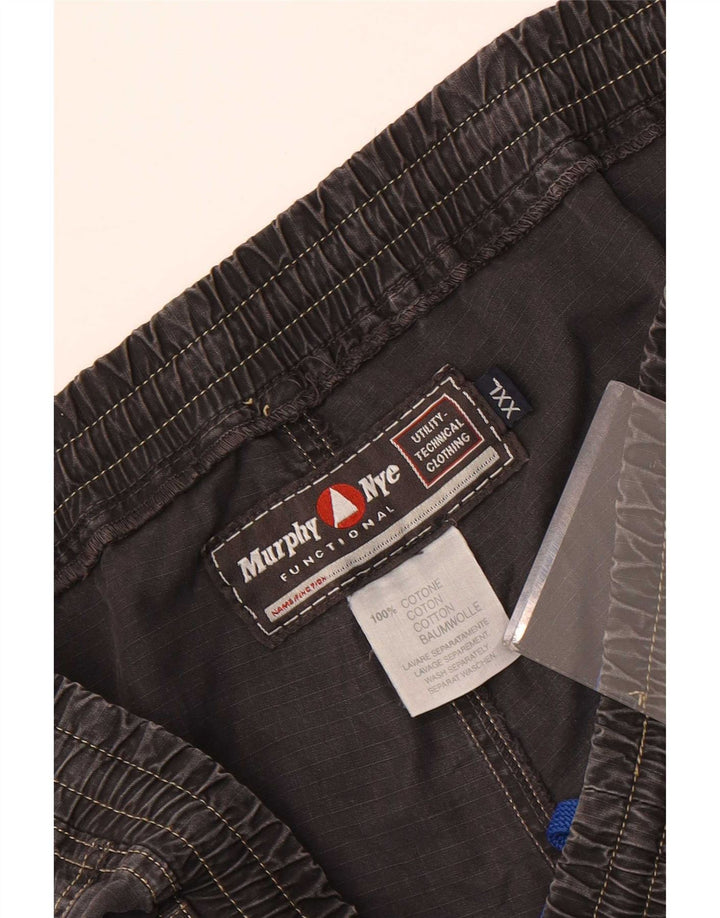 Murphy & Nye Pantalon cargo droit pour homme W36 L35 Gris Coton