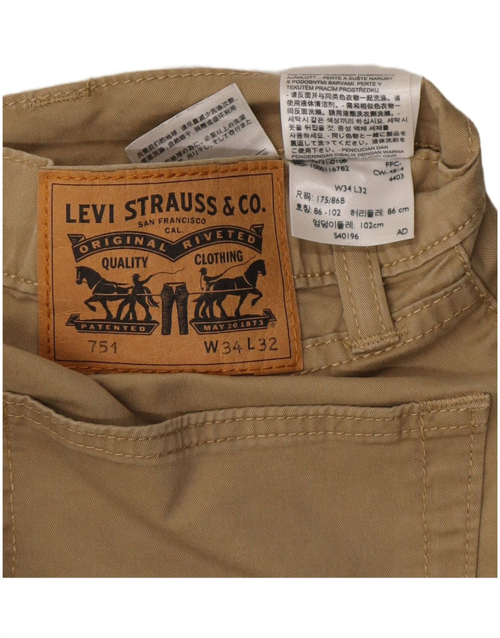 LEVI'S Pantalon Chino Droit 751 Homme W34 L28 Beige Coton