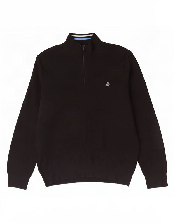 Penguin Pull Col Zippé Homme XL Noir Coton