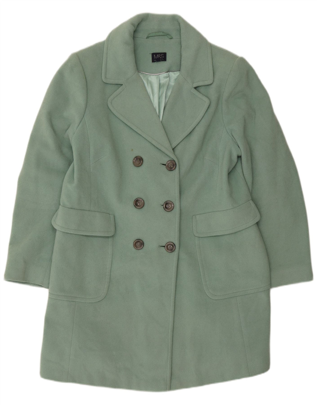 Marks & Spencer Manteau double boutonnage pour femme UK 16 Grande laine verte