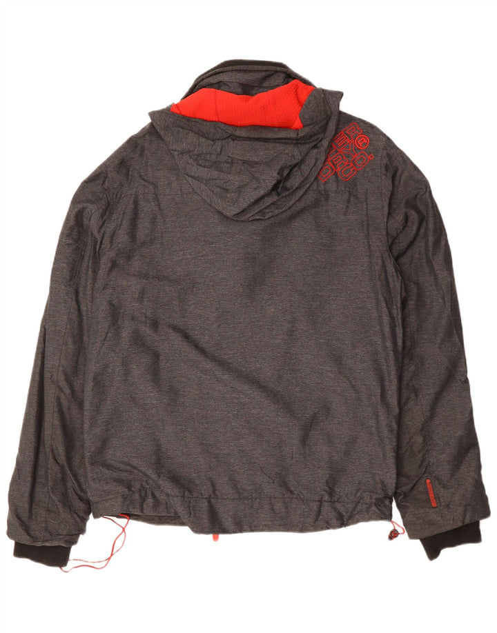 SUPERDRY Veste coupe-vent à capuche pour hommes UK 38 Gris Moyen Polyester