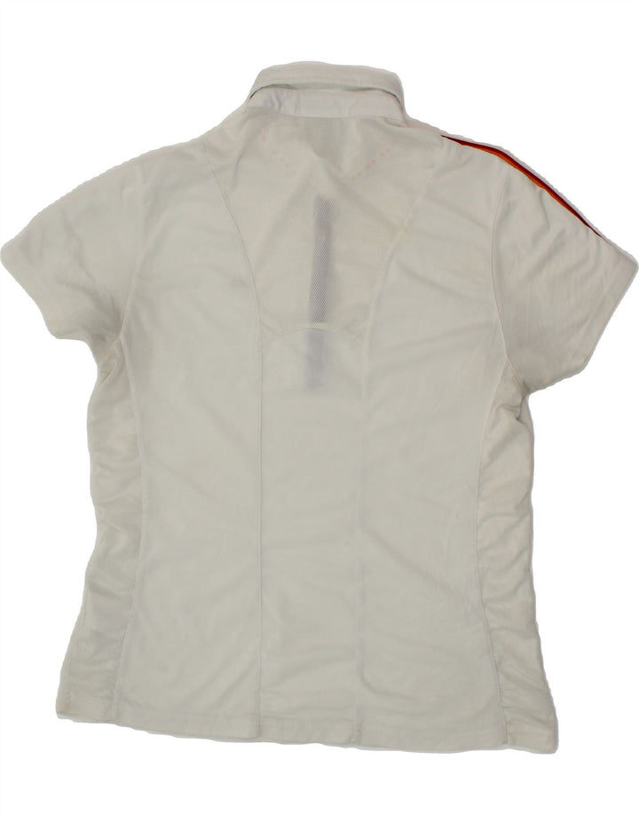 ELLESSE Womens Polo Shirt UK 18 XL White Polyester Vintage Ellesse and Second-Hand Ellesse from Messina Hembry 