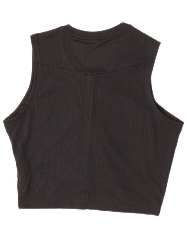 Nike Débardeur court de yoga pour femme UK 18 XL Noir Polyester